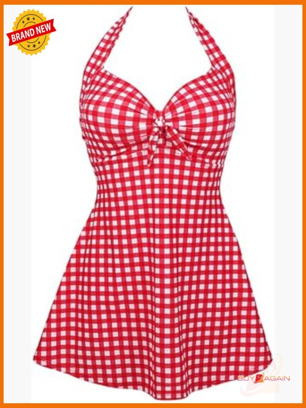 Vintage Swimsuit Tummy Control One Piece Skirted Retro Bathing Suit